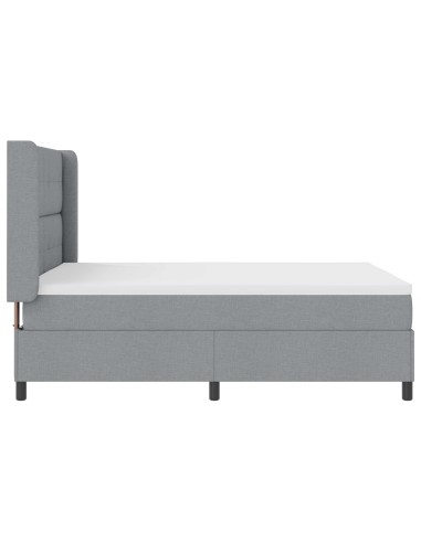 Letto a Sorgente LED Grigio chiaro 140 x 190 cm Tessuto