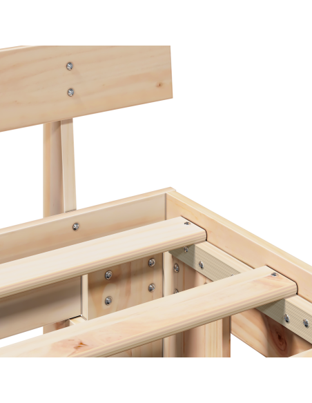 Struttura letto con testiera 200x200 cm legno massello di pino