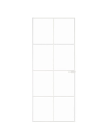 Porta Interna Bianca 83x201,5 cm Vetro Temperato Alluminio Slim