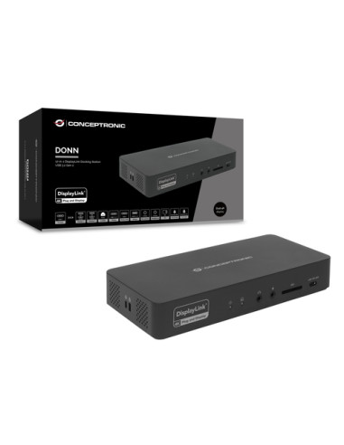 Conceptronic DONN31B replicatore di porte e docking station per laptop Cablato USB 3.2 Gen 2 (3.1 Gen 2) Type-C Nero