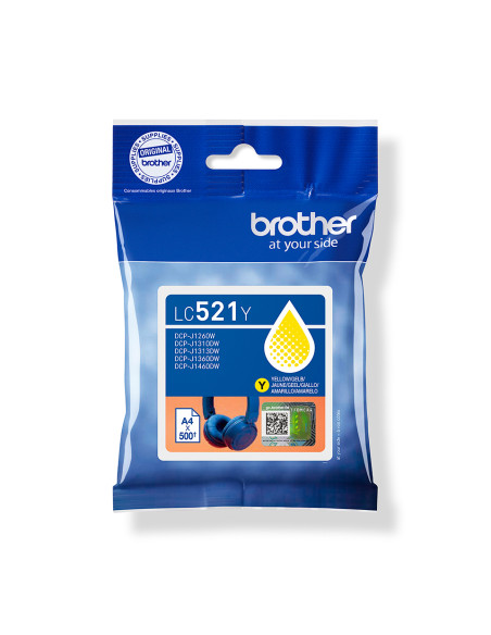 Brother LC521Y cartuccia d'inchiostro 1 pz Originale Giallo
