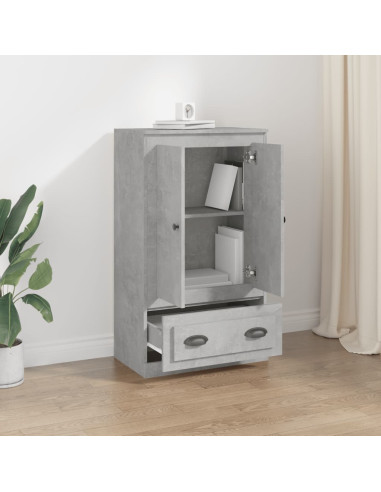 Credenza Grigio Cemento 60x35,5x103,5 cm in Legno Multistrato