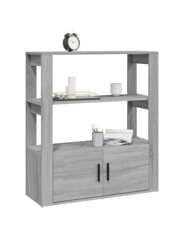 Credenza Grigio Sonoma 80x30x90 cm in Legno Multistrato