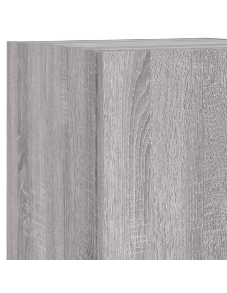 Set Mobili TV a Muro 8 pz con Luci LED Grigio Sonoma