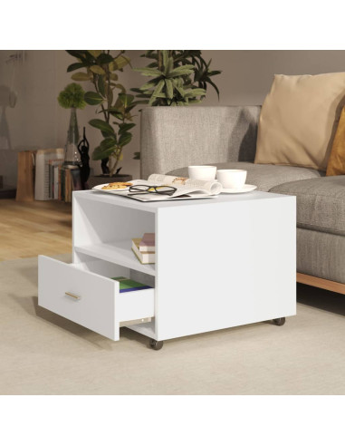 Tavolino da Salotto Bianco 55x55x45 cm in Legno Multistrato