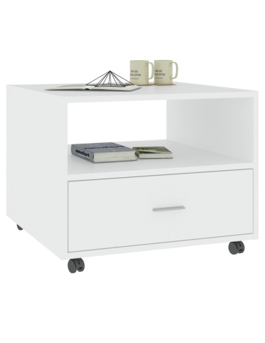 Tavolino da Salotto Bianco 55x55x45 cm in Legno Multistrato