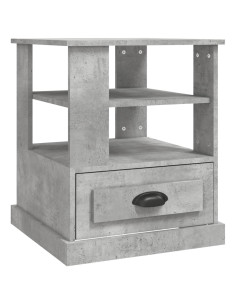 Tavolino Grigio Cemento 50x50x60 cm in Legno Multistrato