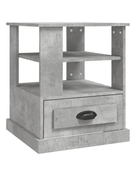 Tavolino Grigio Cemento 50x50x60 cm in Legno Multistrato