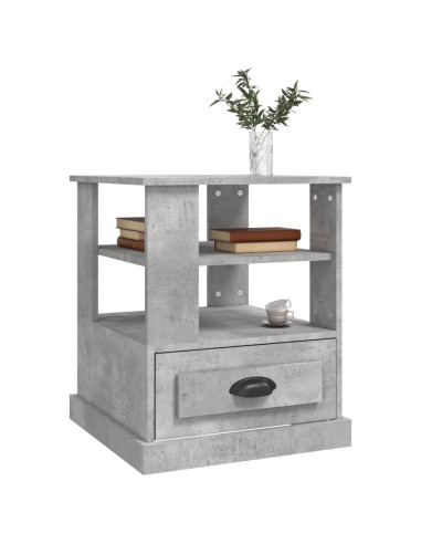 Tavolino Grigio Cemento 50x50x60 cm in Legno Multistrato
