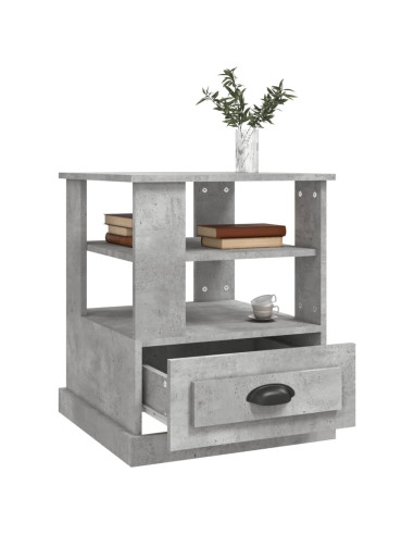 Tavolino Grigio Cemento 50x50x60 cm in Legno Multistrato
