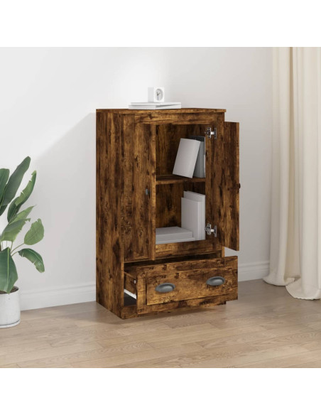 Credenza Rovere Fumo 60x35,5x103,5 cm in Legno Multistrato