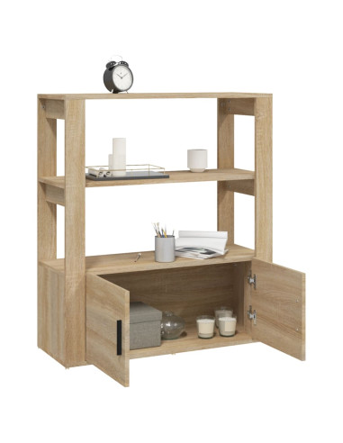 Credenza Rovere Sonoma 80x30x90 cm in Legno Multistrato
