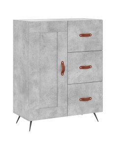 Credenza Grigio Cemento 69,5x34x180 cm in Legno Multistrato