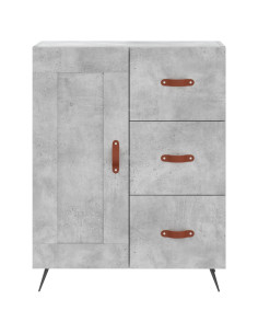 Credenza Grigio Cemento 69,5x34x180 cm in Legno Multistrato 2