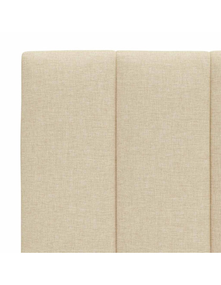 Letto con Materasso Crema 200x200 cm in Tessuto