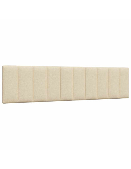 Letto con Materasso Crema 200x200 cm in Tessuto