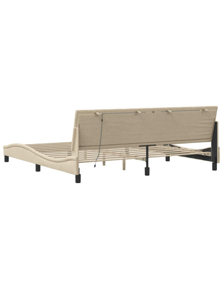 Giroletto senza Materasso Crema 200x200 cm in Tessuto
