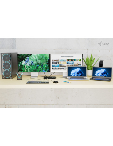 i-tec USB-C KVM Dock PRO for Three Hosts, Dual Video, with 2x Power Delivery, max 92W