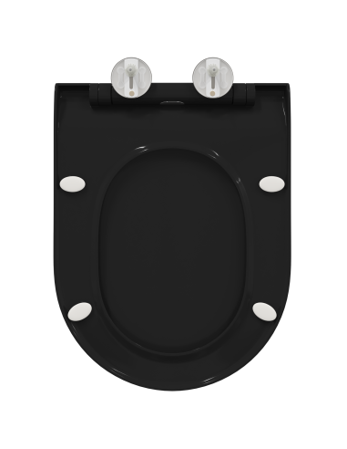 Sedile del WC Regolabile Nero 50 x 36,5 x 5 cm Polipropilene