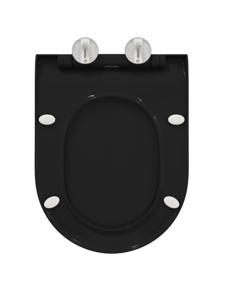 Sedile del WC Regolabile Nero 50 x 36,5 x 5 cm Polipropilene