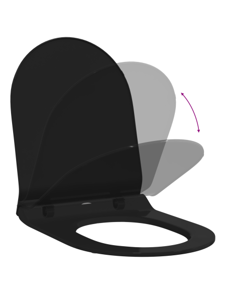 Sedile del WC Regolabile Nero 50 x 36,5 x 5 cm Polipropilene