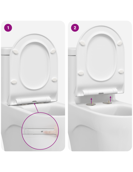 Sedile del WC Bianco 48.5 x 36 x 5 cm Polipropilene