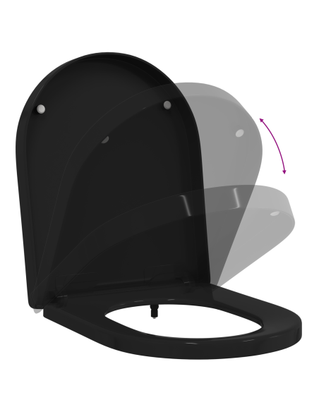 Sedile del WC Regolabile Nero 48 x 36,5 x 4,5 cm Polipropilene