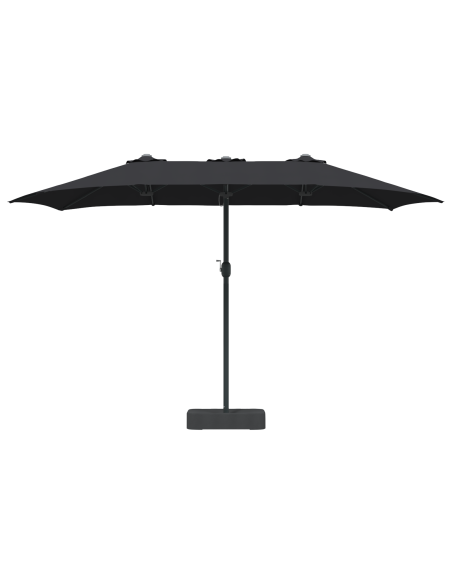 Ombrello da giardino Nero 385 x 209 x 244 cm Tessuto