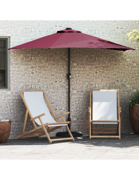 Ombrello da giardino Rosso bordò 294 x 150 x 224 cm Tessuto