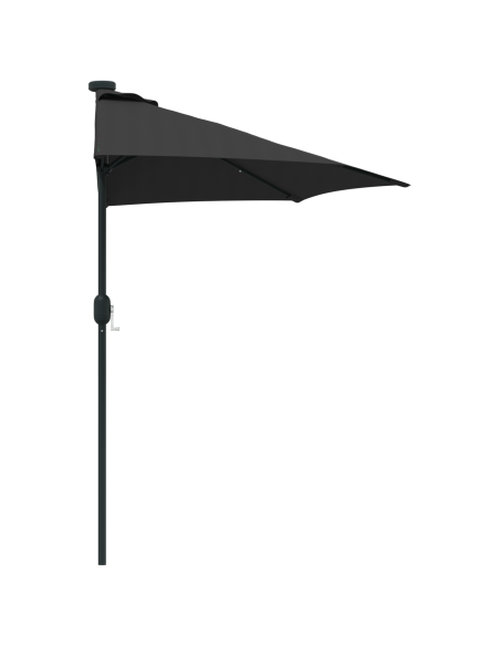 Ombrello da giardino Nero 294 x 150 x 224 cm Tessuto