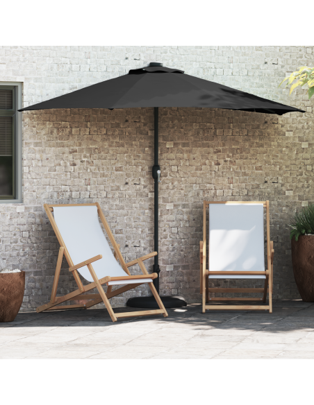 Ombrello da giardino Nero 294 x 150 x 224 cm Tessuto