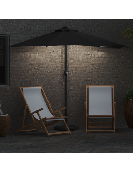 Ombrello da giardino Nero 294 x 150 x 224 cm Tessuto