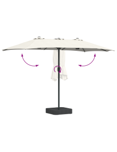 Ombrello da giardino Sabbia 385 x 209 x 244 cm 2