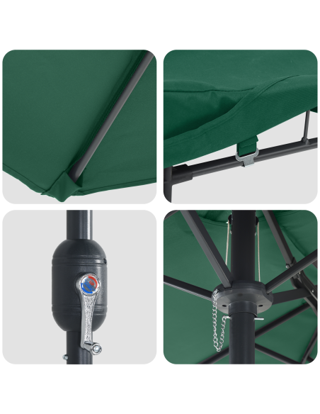 Ombrello da giardino Verde 385 x 209 x 244 cm Tessuto