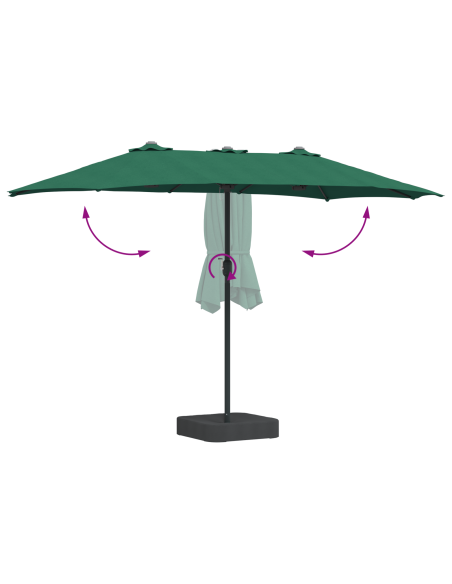 Ombrello da giardino Verde 385 x 209 x 244 cm Tessuto