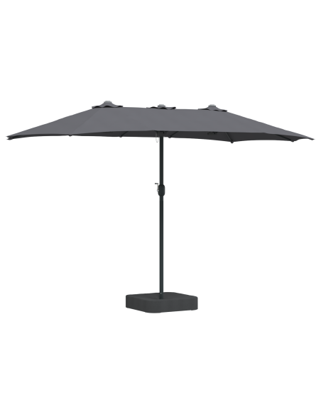 Ombrello da giardino Antracite 385 x 209 x 244 cm Tessuto