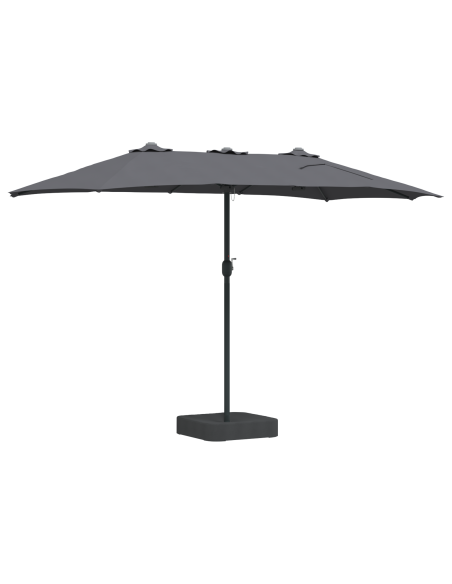 Ombrello da giardino Antracite 385 x 209 x 244 cm Tessuto
