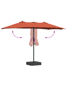 Ombrello da giardino Terracotta 385 x 209 x 244 cm 2