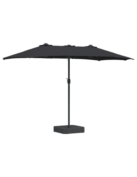 Ombrello da giardino Nero 385 x 209 x 244 cm Tessuto