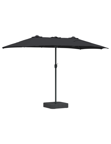Ombrello da giardino Nero 385 x 209 x 244 cm Tessuto