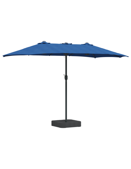 Ombrello da giardino Blu 385 x 209 x 244 cm Tessuto