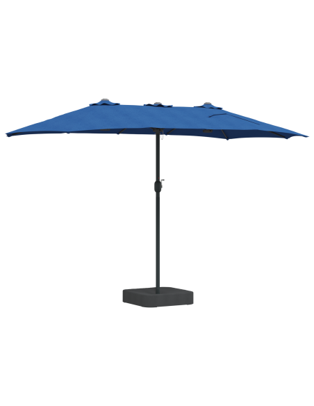 Ombrello da giardino Blu 385 x 209 x 244 cm Tessuto