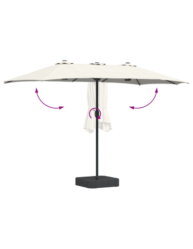 Ombrello da giardino Sabbiato e Antracite 385 x 209 x 244 cm