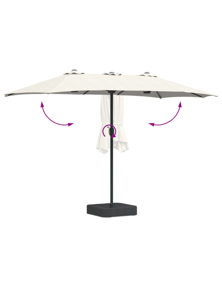 Ombrello da giardino Sabbia 385 x 209 x 244 cm Tessuto