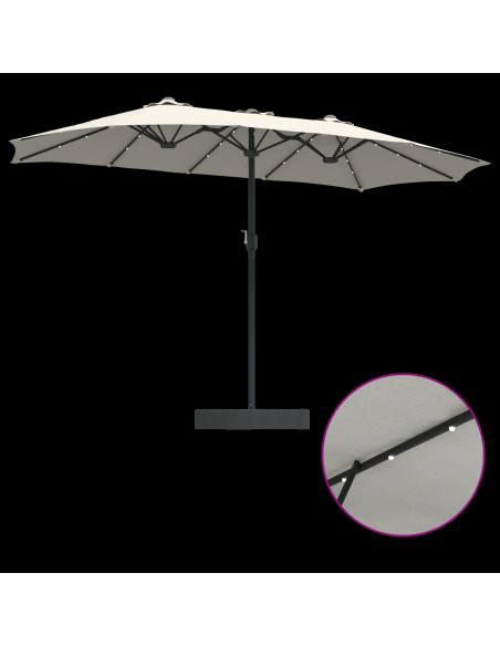 Ombrello da giardino Sabbia 385 x 209 x 244 cm Tessuto