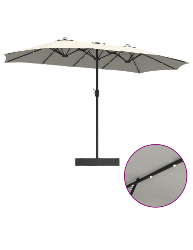 Ombrello da giardino Sabbiato e Antracite 385 x 209 x 244 cm