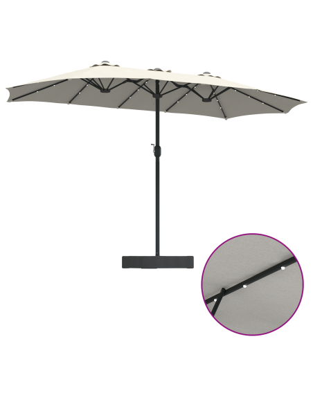 Ombrello da giardino Sabbia 385 x 209 x 244 cm Tessuto
