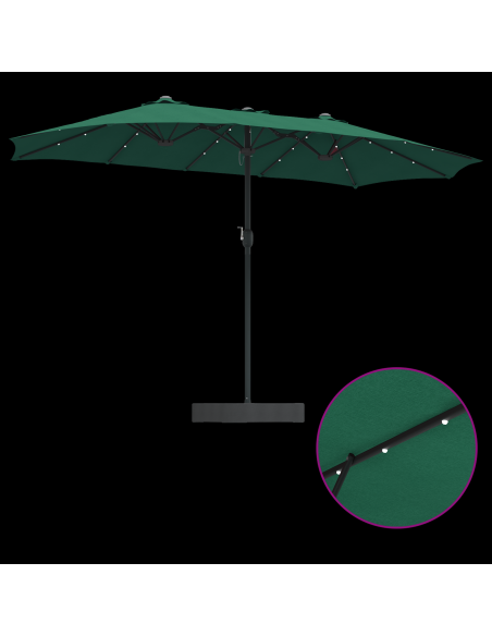 Ombrello da giardino Verde 385 x 209 x 244 cm Poliestere