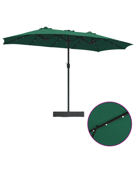Ombrello da giardino Verde 385 x 209 x 244 cm Poliestere