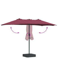 Ombrello da giardino Rosso Bordeaux 385 x 209 x 244 cm 2